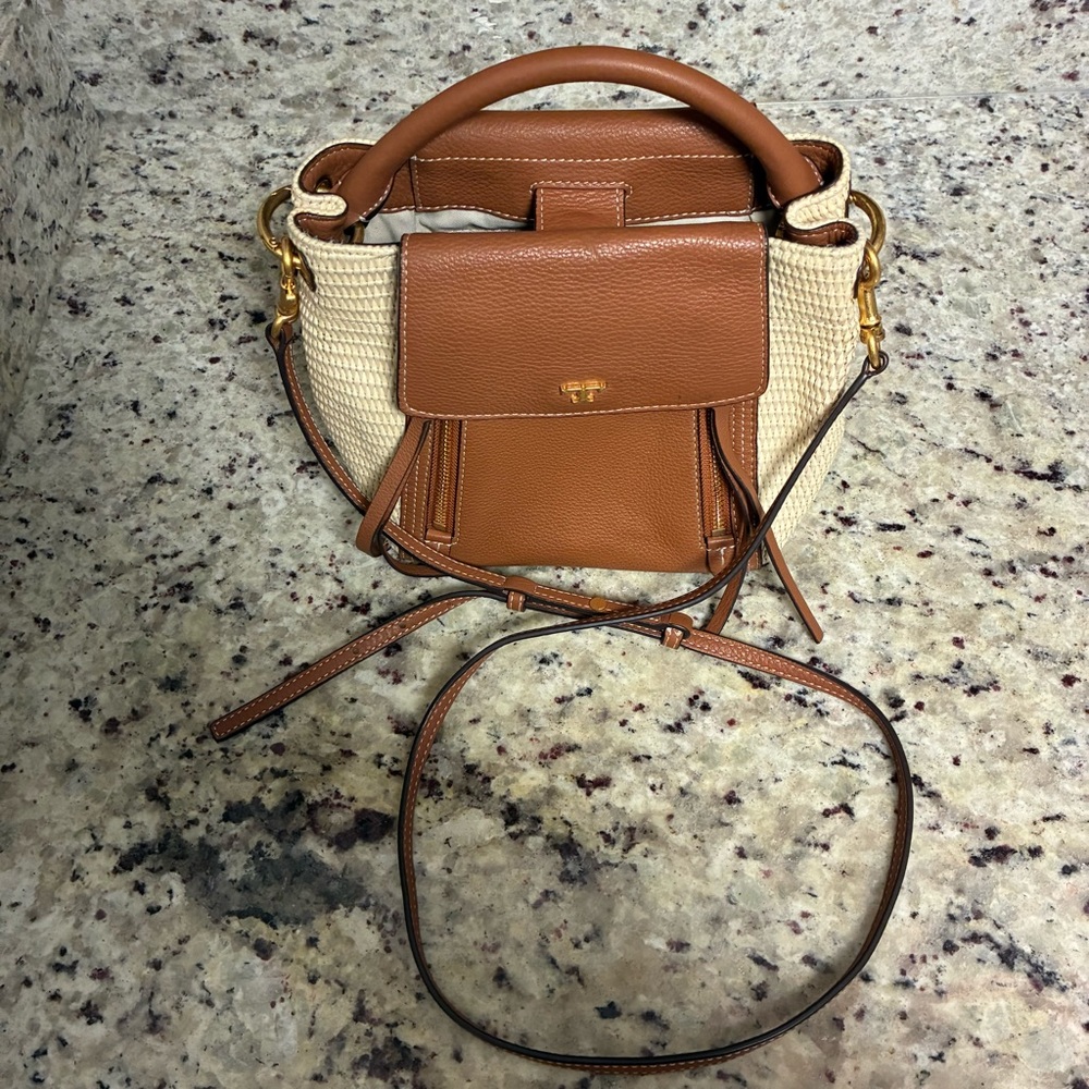 Tory Burch wicker and leather bag